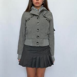 Blue Asphalt Light Grey Fitted Coat
